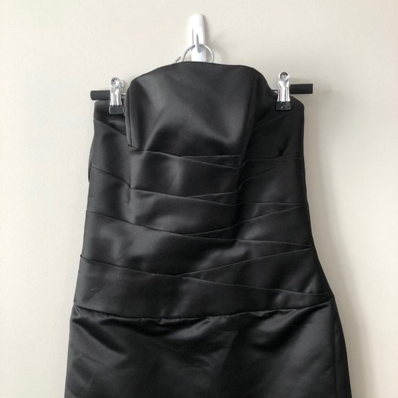 Black Satin Strapless Fitted Formal Grad Gown 6 $15 Dresses if you Buy 2 or more - Picture 4 of 9